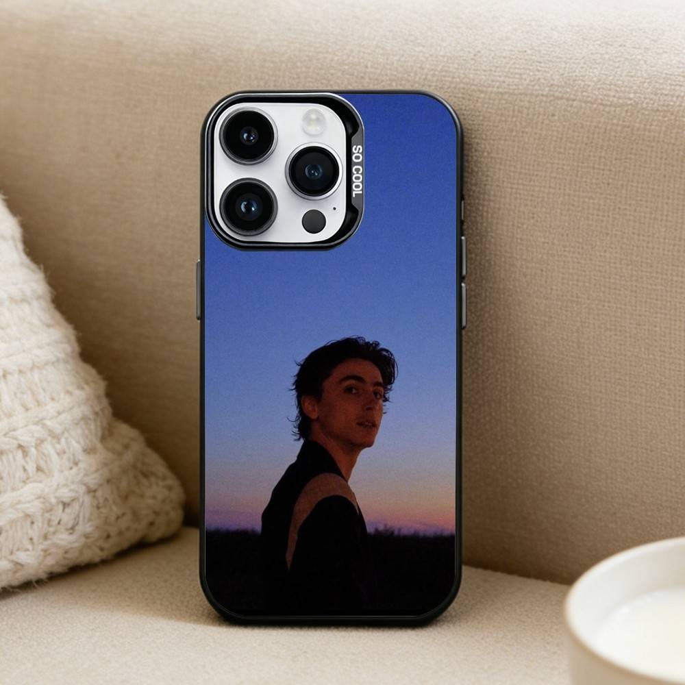 

T-Timothée Hal Chalamet Phone Case For iPhone17, 16,15,14,13,12 Pro Max Black Candy Matte Shockproof Cover iPhone12