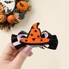 1 Pair Girl Hairpins, Anti-Slip Clip Design Bang Hair Pins, 3D Bow Pumpkin Skull Eyes Halloween Shape Hair Clips, Thick Ribbed Webbing Hair