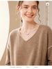 2024 Autumn/Winter Women's Cashmere V-Neck Loose Knit Pullover Sweater - Long Sleeve, Lazy Style Fashion