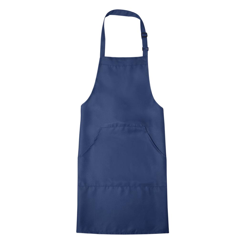 Kitchen Cooking Aprons 82x68cm Adjustable Bib Waterproof Long Ties Chef Apron with 2 Pockets for Men Women Chef, Navy Blue