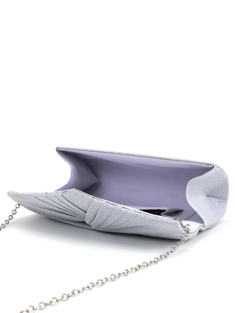 Pleated Ruffle Women's Crossbody Evening Clutch Handbag with Chain