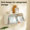 Wall Mount Storage Box with Adjustable Dividers Flip-open Collapsible Closet Plastic Socks Underwear Organizer for Home Dorm