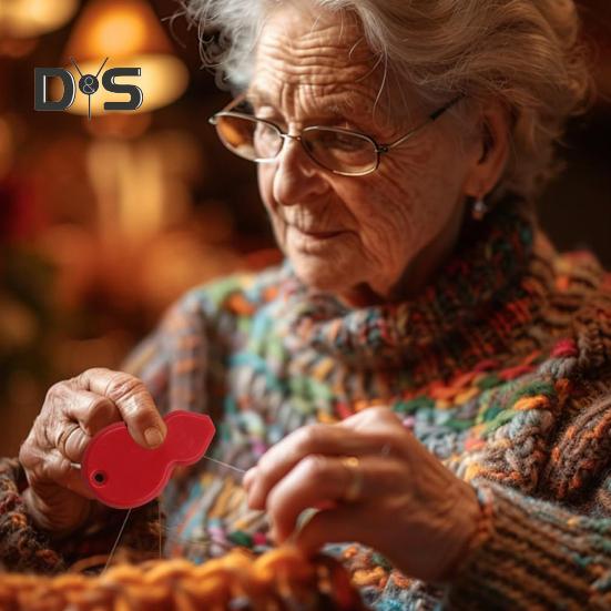 Nadeleinfädler, kürbisförmiger Nadeleinfädler aus Kunststoff für Senioren, Nadeleinfädler-Werkzeug zum Sticken und Handnähen, 20 Stück