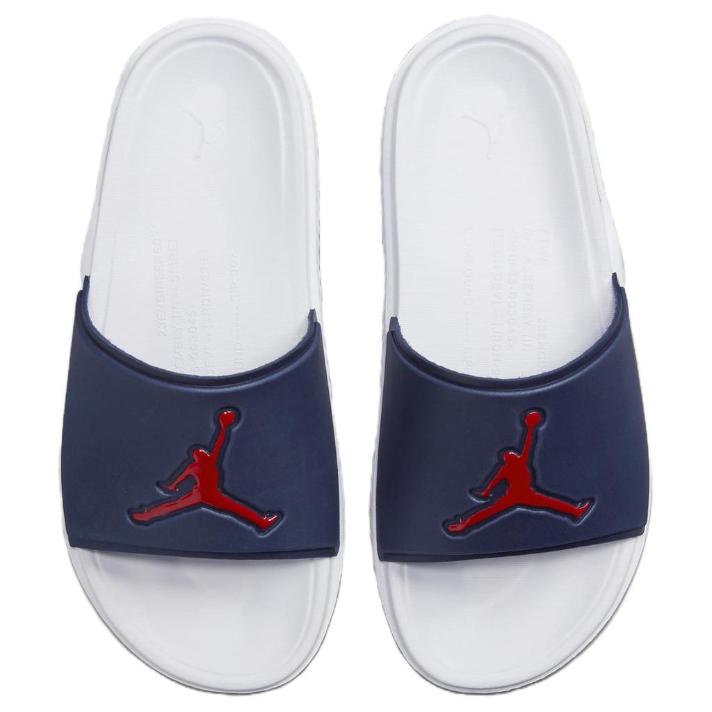 New JORDAN Jumpman Slide Midnight Navy White Gym Red FQ1598-402