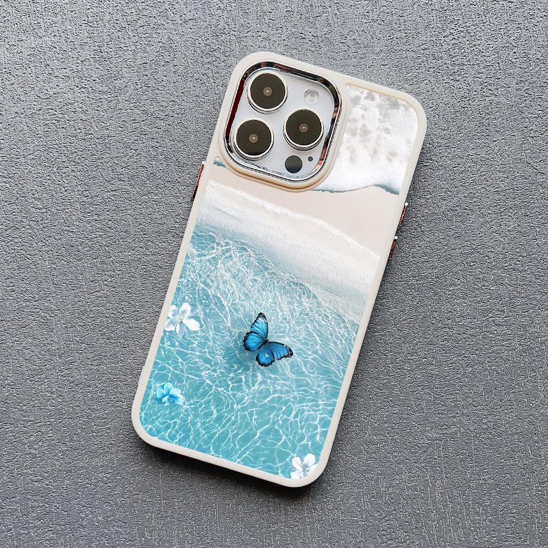 Modrý motýl Oceánské vlny Pouzdro na telefon Pro iPhone 14 13 12 11 Pro Max 16 15 Pro Max Plus 7 8 Plus SE 2020 XR XS X Silikonový kryt
