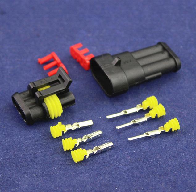 30Set Sealed Waterproof Motorcycle 1 2 3 4 5 6Pin Electrical Wire Connector Plug