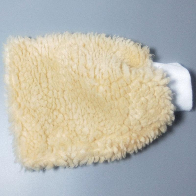 

Synthetic Lambs Wool Car Wash Mitt Thick Plush Reversible Anti-slip Car Wash Gloves бежевий
