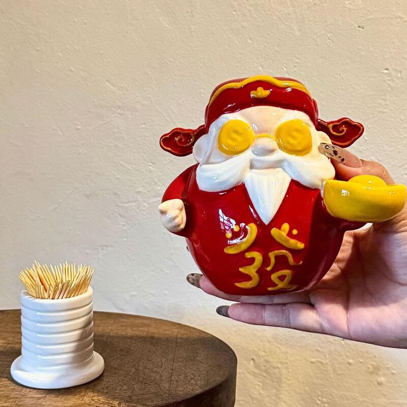 

Festive God of Wealth Tissue Box & Toothpick Holder