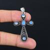 Milky Opal Gemstone Handmade 925 Sterling Silver Gift Cross Pendant 2.10" b2N21
