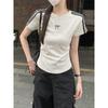 Kumikumi Design Sense Bow Embroidered Shoulder Short sleeve T-shirt Women clothes Summer Slimming Versatile Chic Top
