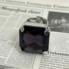 Rhinestone Crystal Square Rhinestone Ring Adjustable Size Large Crystal Ring  Party Accessories
