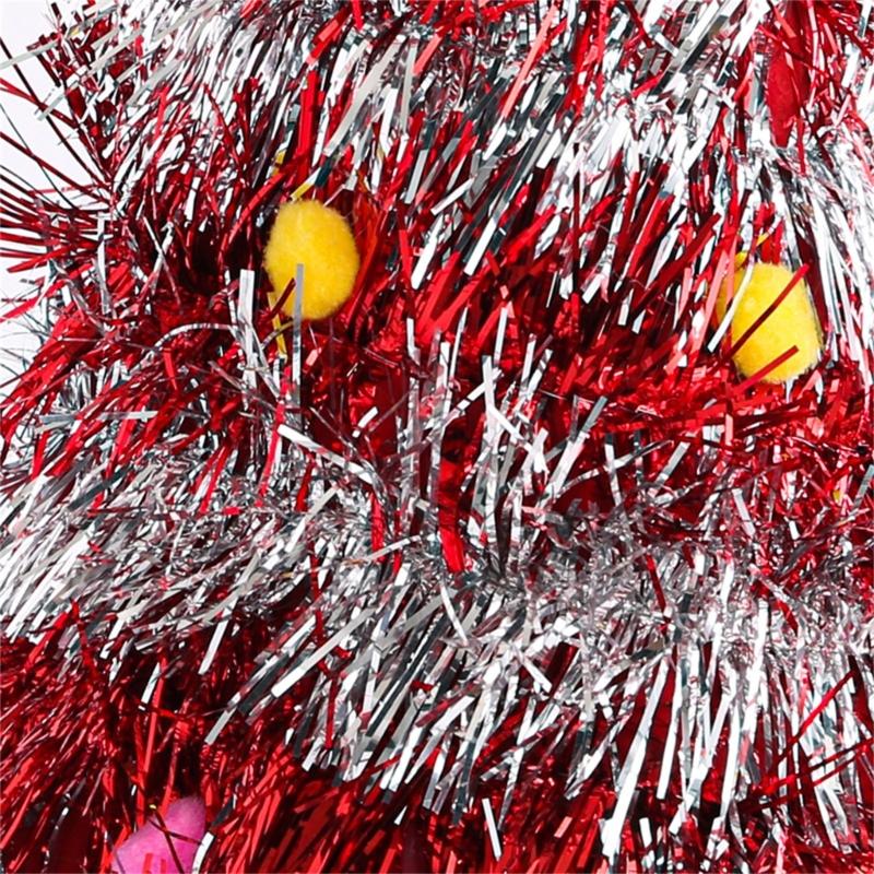 Adult Tinsels Christmas Tree Santa Hat Waterproof Hat Traditional Color Christmas Santa Hat for Teens New Year Presents