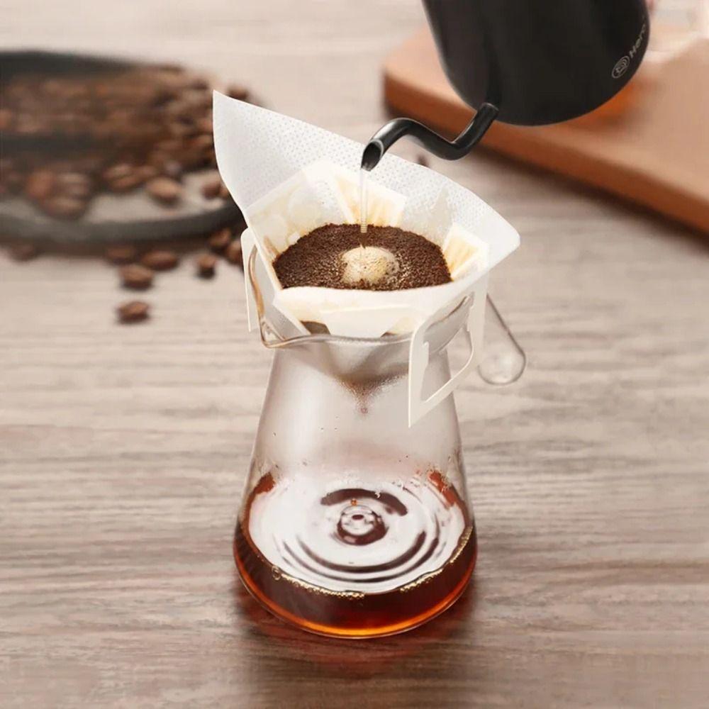 30Pcs Thickened V-Shaped Coffee Filter Bag Non-woven Fabrics Hanging Tea Filter Bag  Cafe