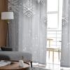 Christmas Pine Needles Snowflakes Wood Grain Sheer Curtains Living Room Decoration Window Curtains Kitchen Tulle Voile Curtains
