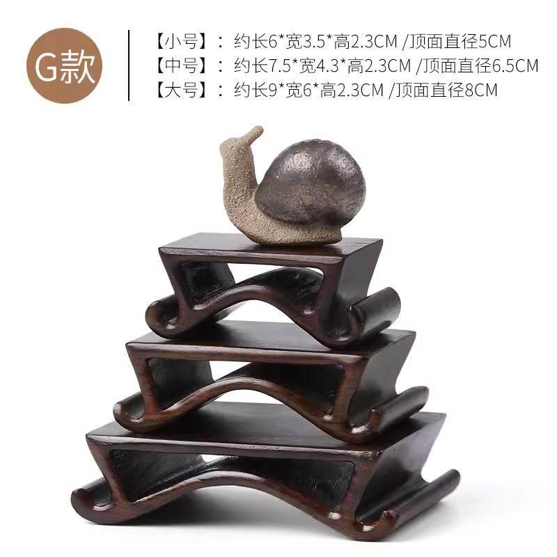 

Подставка для украшения статуи Будды, черное сандаловое дерево, резьба, кронштейн ручной работы, массив дерева, редкий камень, печать