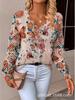 Neues bedrucktes V-Ausschnitt-Oberteil Damen beliebter Pullover Langarm Frühling und Herbst Pullover