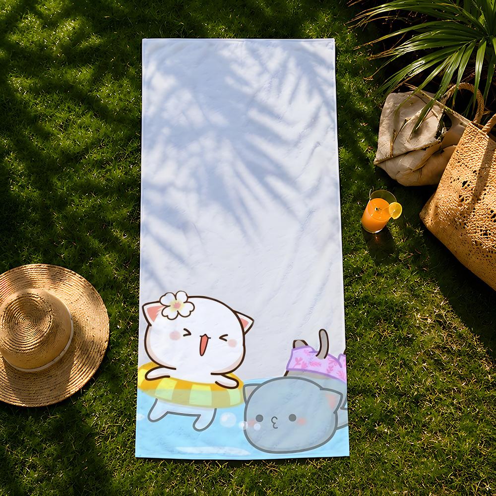 Character P-Peach C-Cat Towel Beach Towel, Quick Drying Absorbent Bath Towel For Swim,Gym,Camping,Outdoor Hot