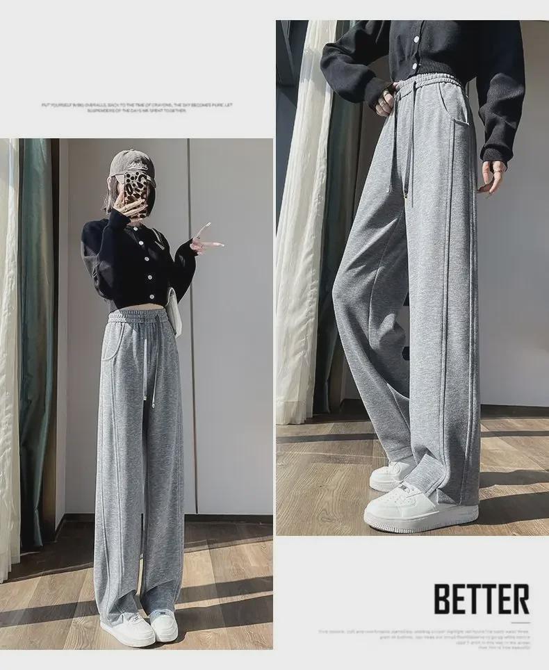 High-Waisted Pink Wide-Leg Pants for Women - Slimming, Casual, Spring/Autumn