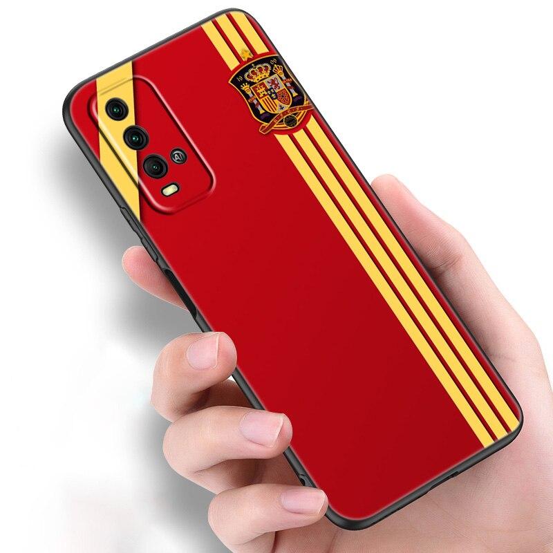 Hiszpania herb flaga silikonowy futerał na telefon dla Xiaomi Redmi Note 11 10 9 8 Pro 11T 10T 10S 9S 8T 9 9A 9C 9T czarna okładka Coque