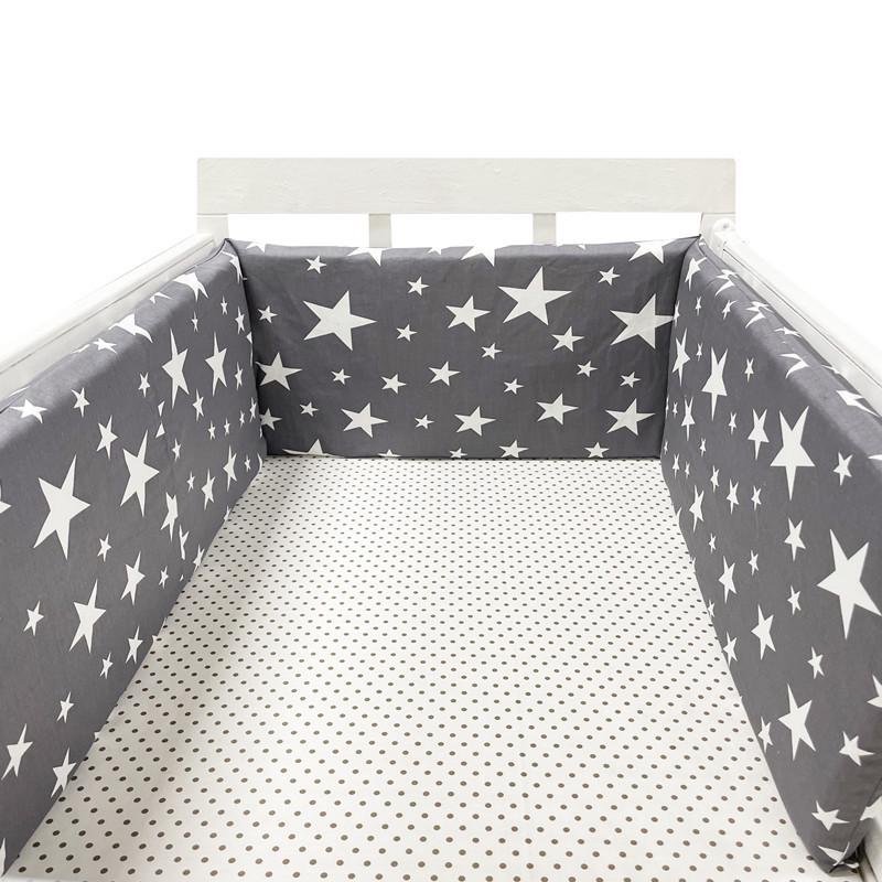Cotton Baby Anti-Collision Crib Bumper Pad - Removable & Washable, Anti-Pinch Design for Newborns