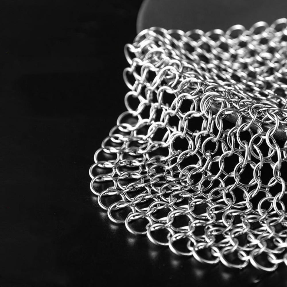 Reusable Kitchen Cleaning Ring Net 316 Stainless Steel Washing Net  Cleaning Brush