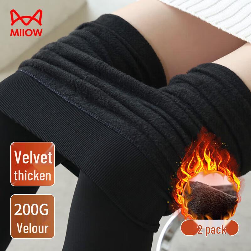 MIIOW Women's 2-Pack Fleece-Lined Thermal Footed Tights
