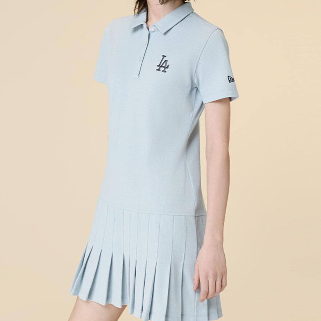 New Era SS26 MLB Los Angeles Dodgers Casual Preppy Pleated Short Sleeve Dress Women dresses 14905148
