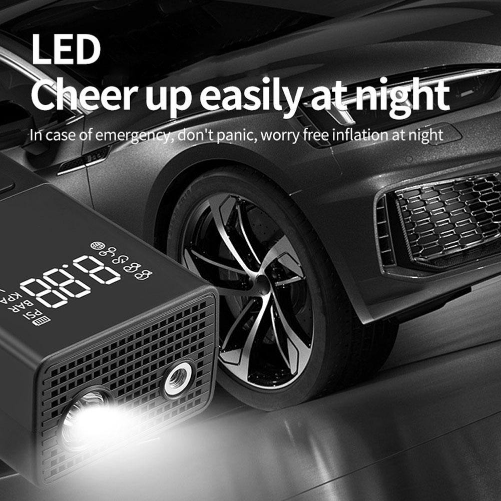 Wireless Portable Motorcycle Inflatable Pump Car Electrical Ball Pump Battery LCD Long Air Display Inflator Bicycle Super U4O6