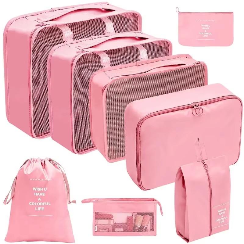 8 Pcs Set Travel Organizer Storage Bags Suitcase Packing Cubes Set Cases Portable Luggage Clothes Shoe Tidy Pouch Folding
