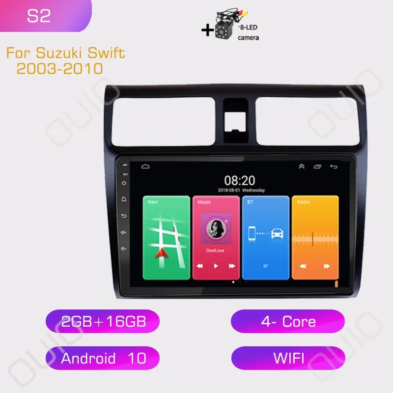 2din Android 10 Car Radio Multimedia Player Carplay Auto GPS Navigation DSP RDS BT NO DVD For Suzuki Swift 2003 2004 2005- 2010