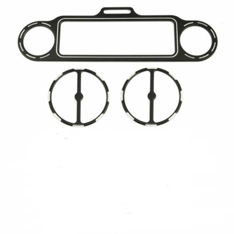 3Pcs Front Fairing Stereo Speaker Grill Trim Ring for Harley Touring Glide Ultra Classic 1996-2013 Gauge Bezel Instrument Board