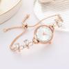 Adjustable Bracelet Watch Alloy Quartz Watch Elegant Chain Watch  for Women Girls