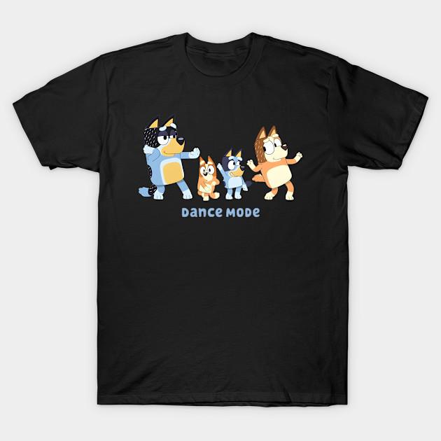 YSM Cotton Tshirt Heren Zwart Print T-shirt Bluey Dansmodus Geen-Knip Transferpapier Print Katoenen T-shirt S zwart