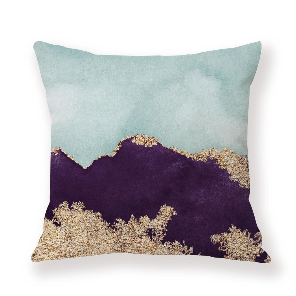 Watercolor Ins Wind Flashing Plush Pillowcase Contrasting Color Creative Model Room Decoration Pillow Car Sofa