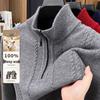 Men's 100% Wool Half-Zip Jacquard Knit Pullover Sweater