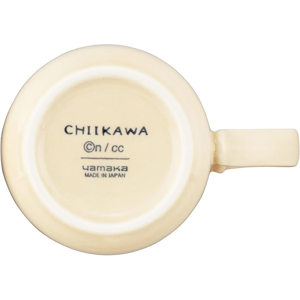 Chikawa Official Licensed Mug Set with Wooden Coaster 300ml Microwave and Dishwasher Safe Beige