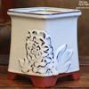 Yixing Zisha Coarse Pottery Flower Pot with Feet: Large Ceramic Succulent Planter for Green Plants & Flowers.