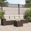 Vidaxl 5-Cz. Tuinmeubelset Met Kussens, Bruin, Polyrotan
