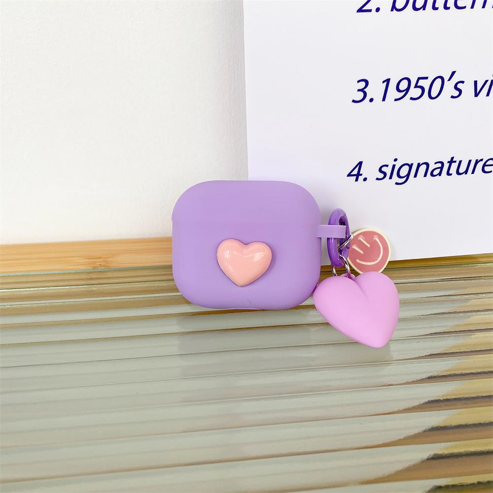 New Silicone Earphone Case For Apple Airpods Pro 1/2/3 Love Pendant High Quality Soft Case Protection Case Fashionable Simple