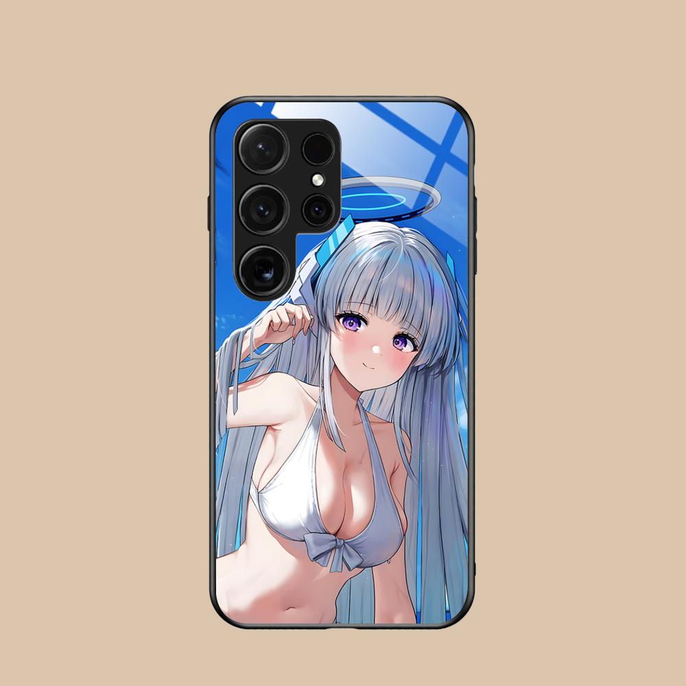 Blue Archive Ushio Noa Phone Case for Samsung Galaxy S26 S25 S24 S23 S22 S21 S20 Note20 Plus FE Ultra Glass Colorful Cover Cover
