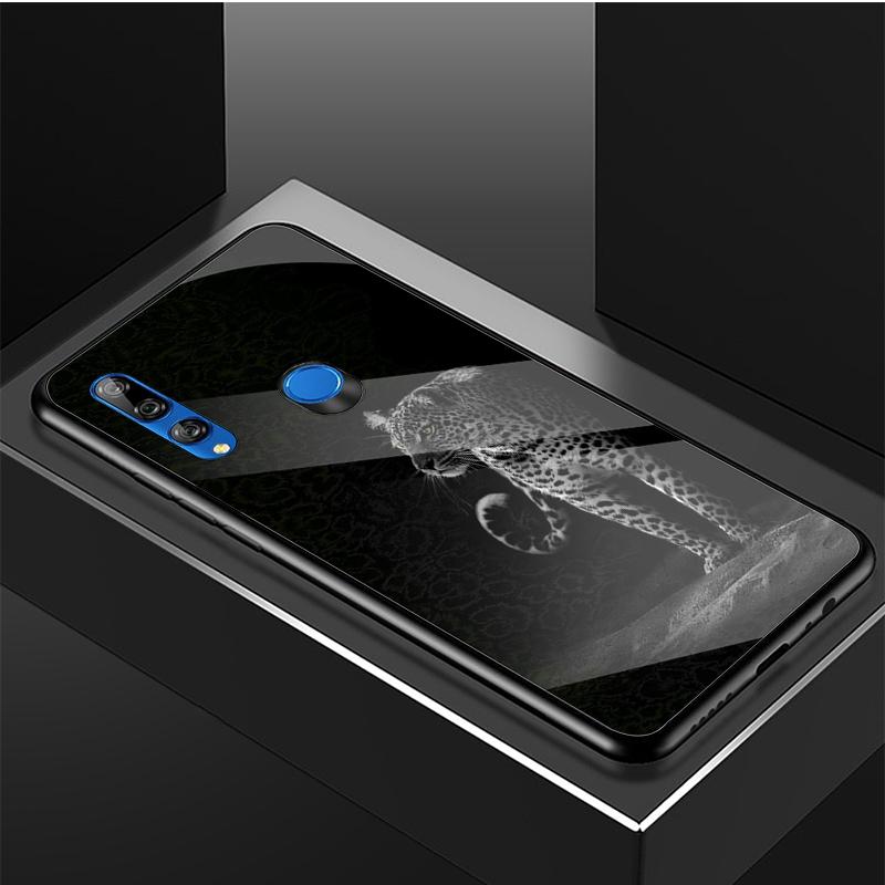 Jaguar Handyhülle aus gehärtetem Glas für Huawei honor 8X 9 10i 20i 20Lite 20Pro 30 Pro Cover Shell