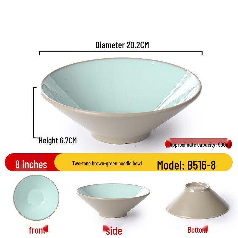 Nordic Style Melamine Imitation Porcelain Soup Bowls (2-Pack)