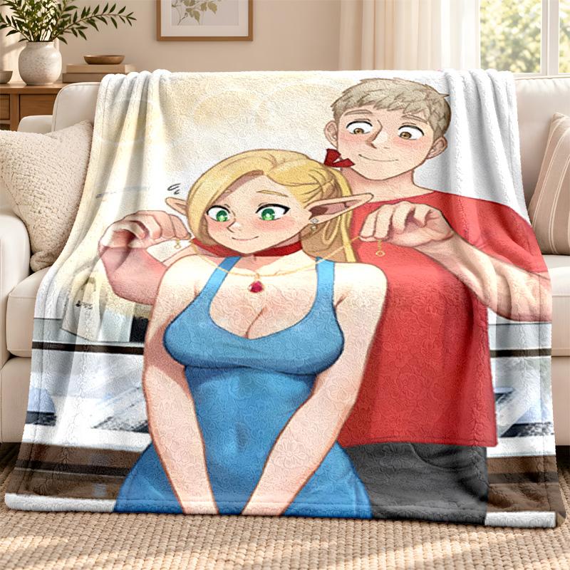 Delicious In Dungeon Blanket Flannel Blanket Soft Cozy Plush Throw for Sofa Bed Lightweight Home Decoration Outdoor Camping