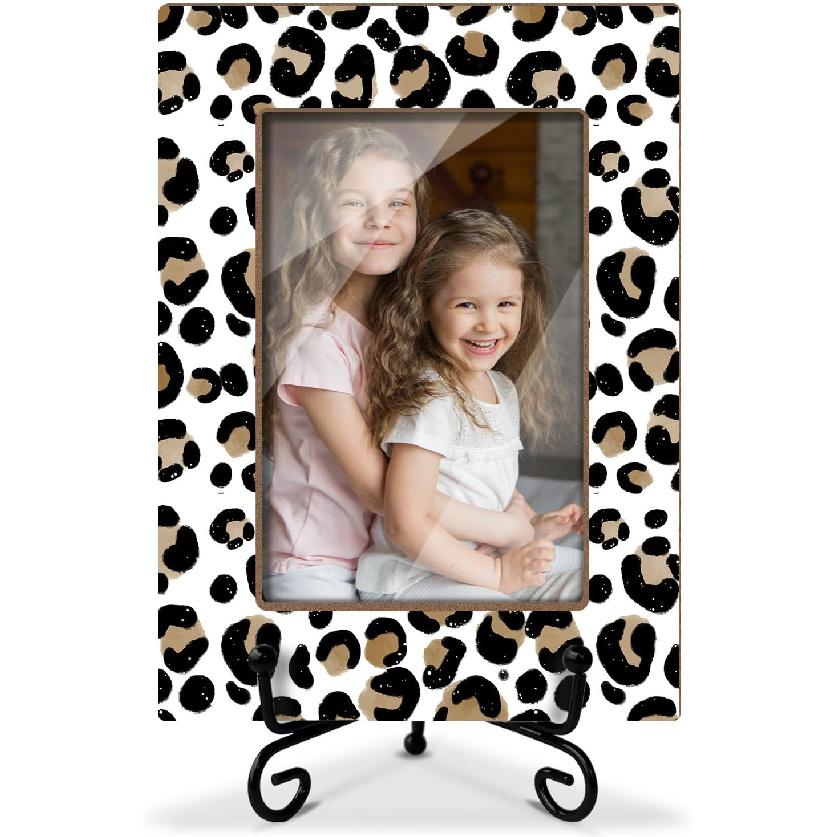 Leopard Picture Frame, Birthday Gifts for Women Bestie Coworker, Leopard Print Room Decor Leopard Print Decor, Cute Picture Frame 4 x 6 Photo / 26 Leopard Print-26