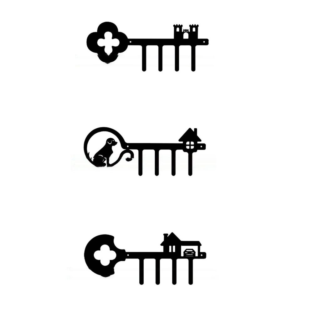 Wall Hanging Coat Hanger Iron Key Holder Multifunctional Dog Wall Rack  Clothes