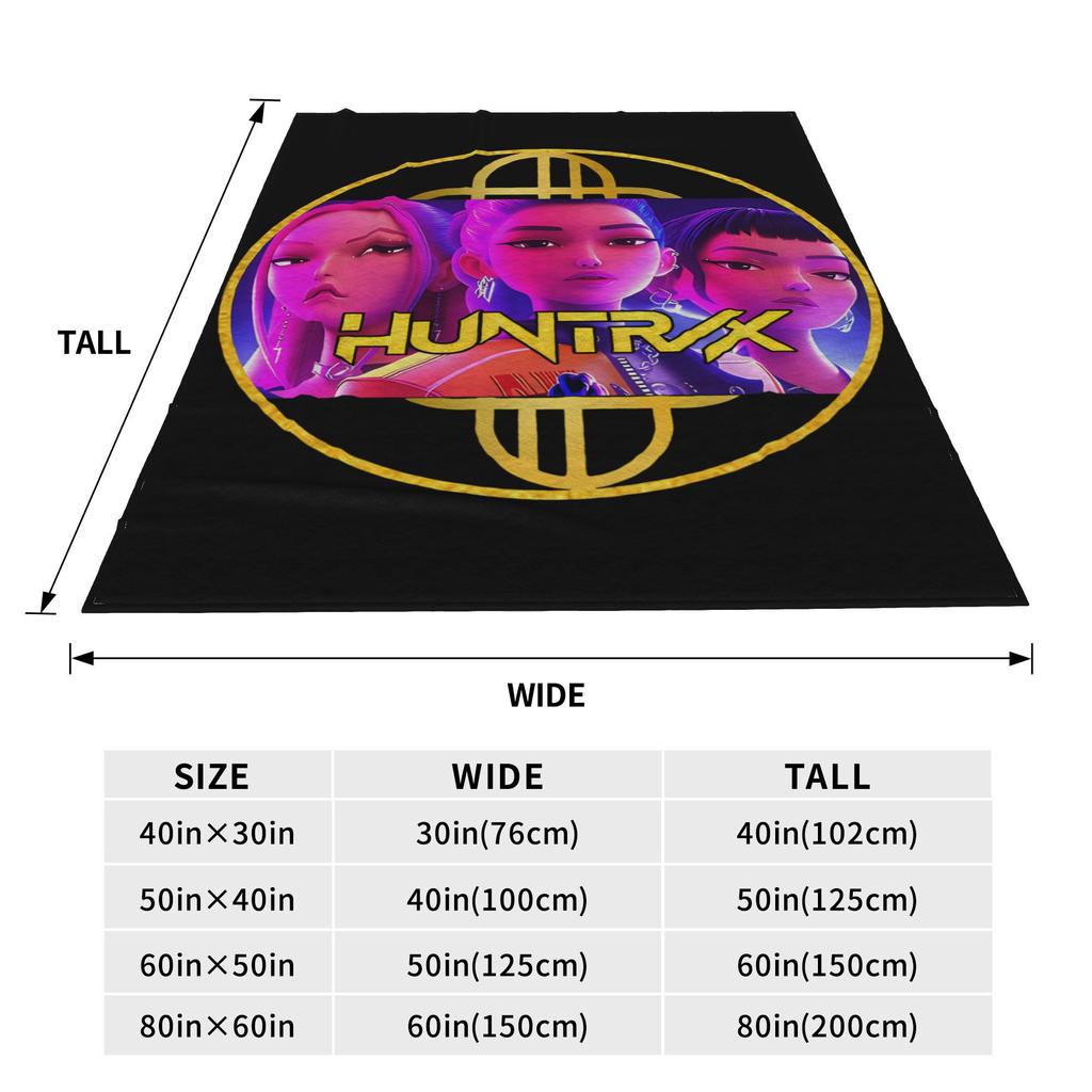 Huntrix Gold Logo Soft Warm Blanket  Travel Office Plush Throw Blanket Comfortable Outdoor Flannel Bedspread Sofa Bed Cover