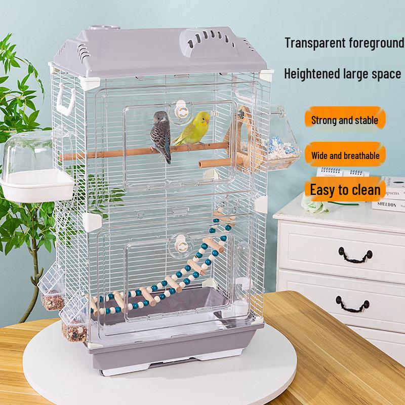 Large Ornamental Birdcage for Budgerigars, Cockatiels, & Finches with Acrylic Panels