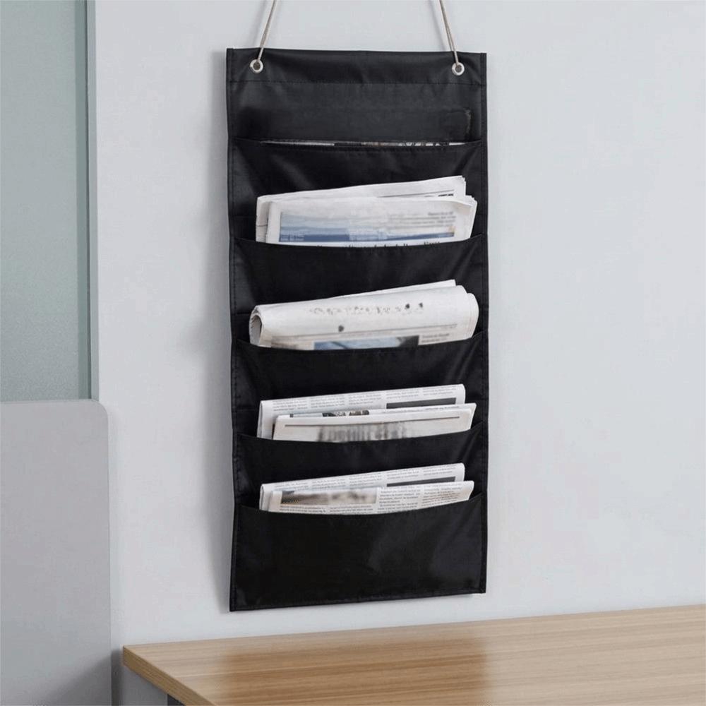 Letter Size Compatible Hanging File Organizer 5 Pockets Folder Holder Wall File Organizer  Home