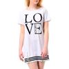 Elegant Sports Women Letter Love Printed Long T-shirt One-piece Casual Dress Zipper