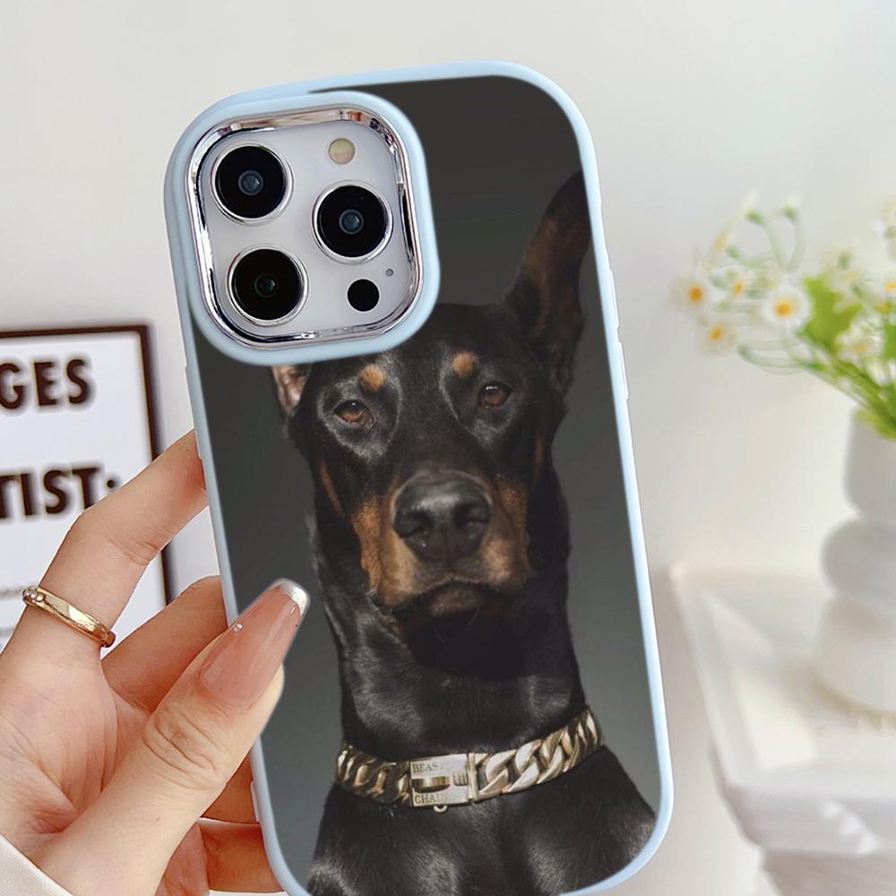 LZ14 Dog Doberman Animal Art Soft Phone Case for Samsung S24 Ultra S23 Plus S21 FE A16 A54 A34 A06 Infinix Hot 40 30i Lens Protection Shockproof Cover